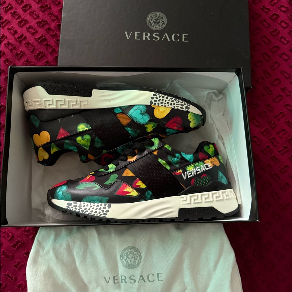 Versace Multicolor Heart Sneakers